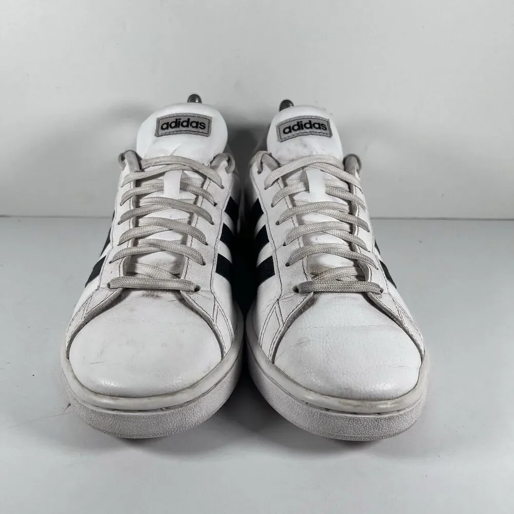 Adidas Grand Court White Black Lace Up Shoes Sneakers Women's Size 8.5 F36483